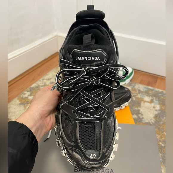 EUC Men’s Size 9 (Euro Sz 42) Balenciaga’s Track 2 Sneakers In Faded Black Color - Picture 13 of 16